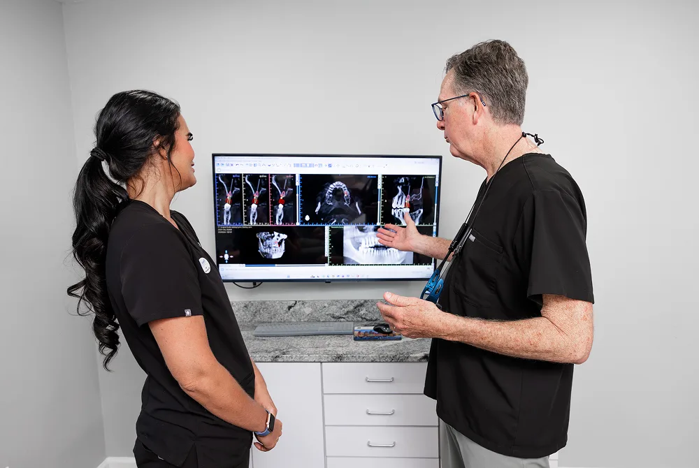 Dr. Bruce Crawford with patient